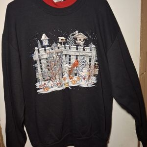 Black Winter Scene Womens‎ Sweater